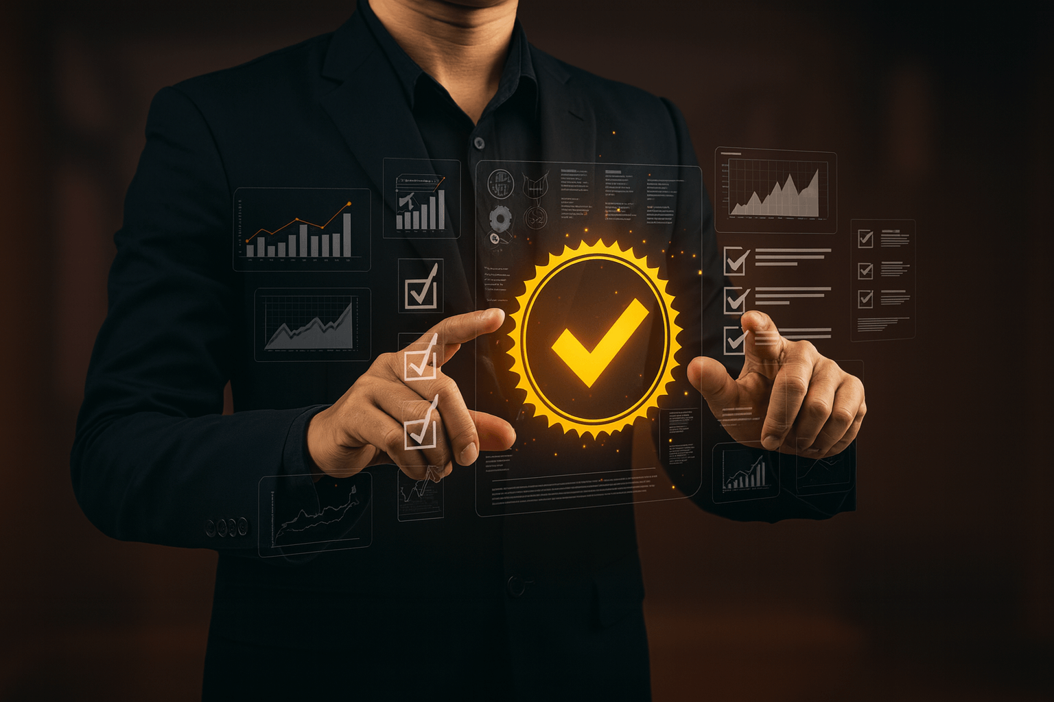 Equipe de qualidade Vexilom com certificados